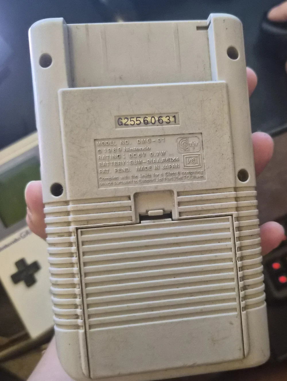 Nintendo Game Boy in Off-White with Purple Buttons